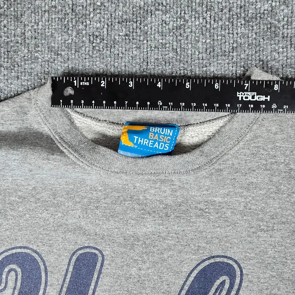 UCLA Bruin Basic Threads Men's Crew Neck Sweater - Script Print - Gray - Large - Picture 16 of 16